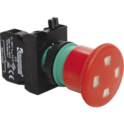 Pulsador de paro de emergencia con señalización de estado