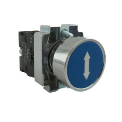 Pulsador metálico marcado "común"