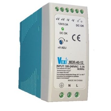Fuente de alimentación 12VCC 40W 3,3A carril DIN