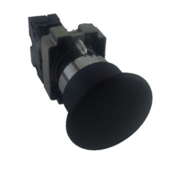 Pulsador de Seta metálico 40mm Negro