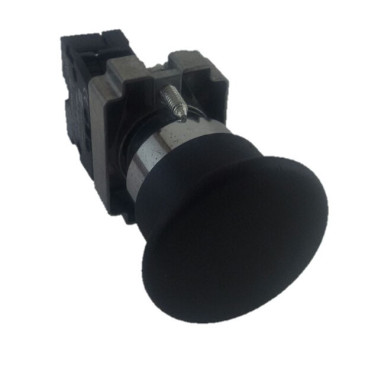 Pulsador de Seta metálico 40mm Negro