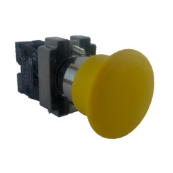 Pulsador de Seta metálico 40mm Amarillo