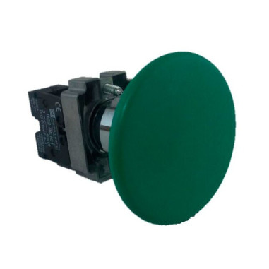 Pulsador de Seta metálico 40mm Verde