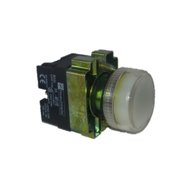 Pilotos de señalización eléctrica metálicos color blanco