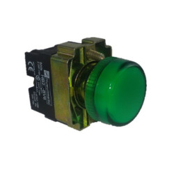 Pilotos de señalización eléctrica metálicos color verde