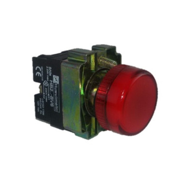 Pilotos de señalización eléctrica metálicos color rojo