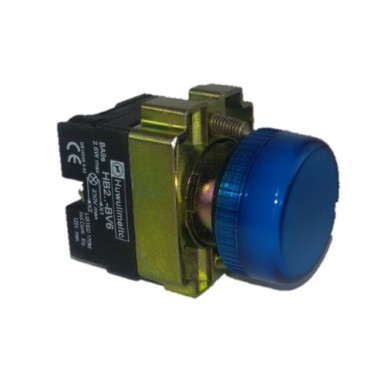 Pilotos de señalización eléctrica metálicos color azul