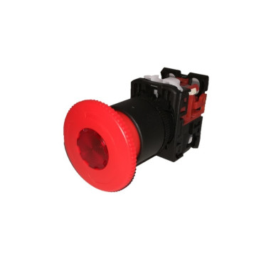 Pulsador de seta luminoso rojo